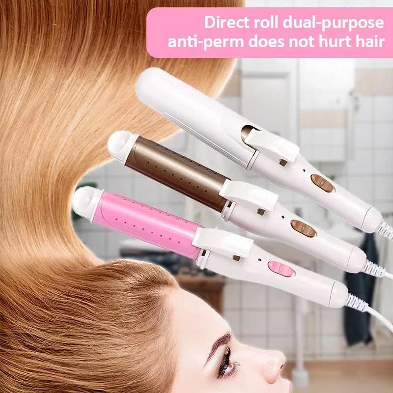 

New 2 in 1 Mini Electronic Ceramic Hair Curler And Straightener Hair Waver Styling Tools