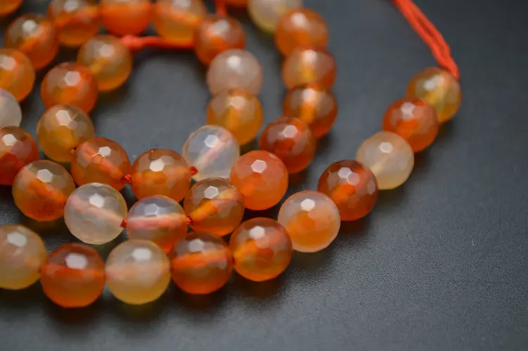 Natural Faceted Red Carnelian Agate Stone Round Loose Beads DIY Jewelry making materials 4mm 6mm 8mm 10mm 12mm | Украшения и