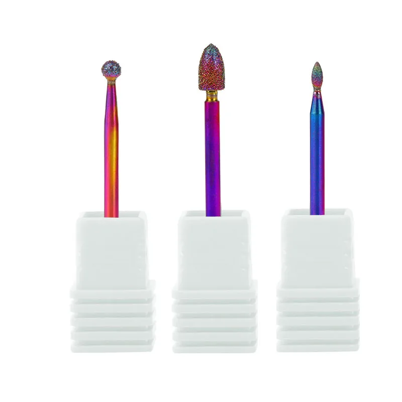 3 шт. сверла для ногтей Радужный Держатель резак маникюра Сверла машины