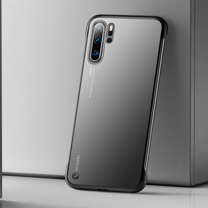 Матовый чехол без оправы для huawei P20 P30 Lite Pro Чехол для huawei Honor 20 mate 20 Pro Чехол для huawei Nova 4 5 Чехол прозрачный - Цвет: Black