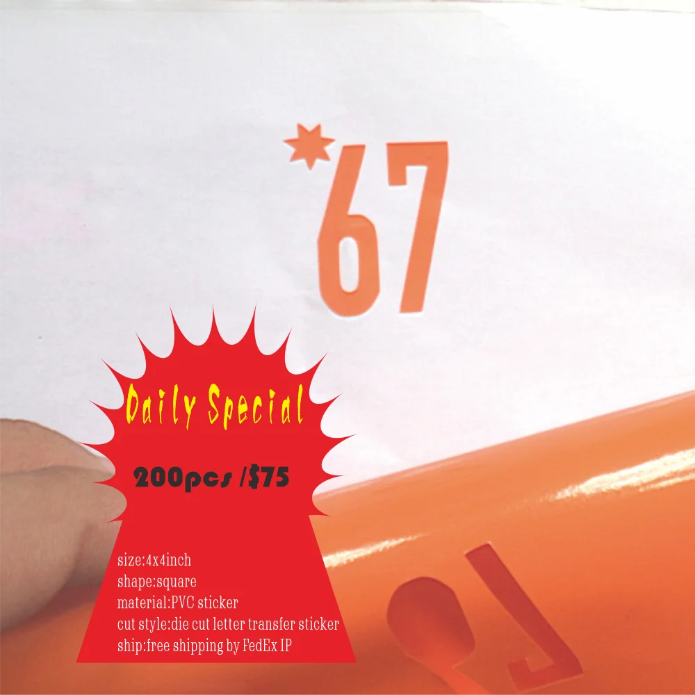 

4x4inch die cut letter PVC transfer sticker custom