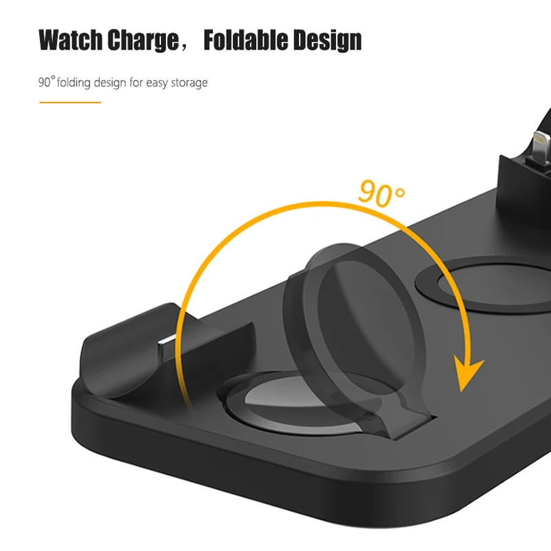 6 in 1 wireless charger stand mobile phone quick charge dock micro usb type c for iphone iwatch 5 4 3 airpods wireless charging free global shipping