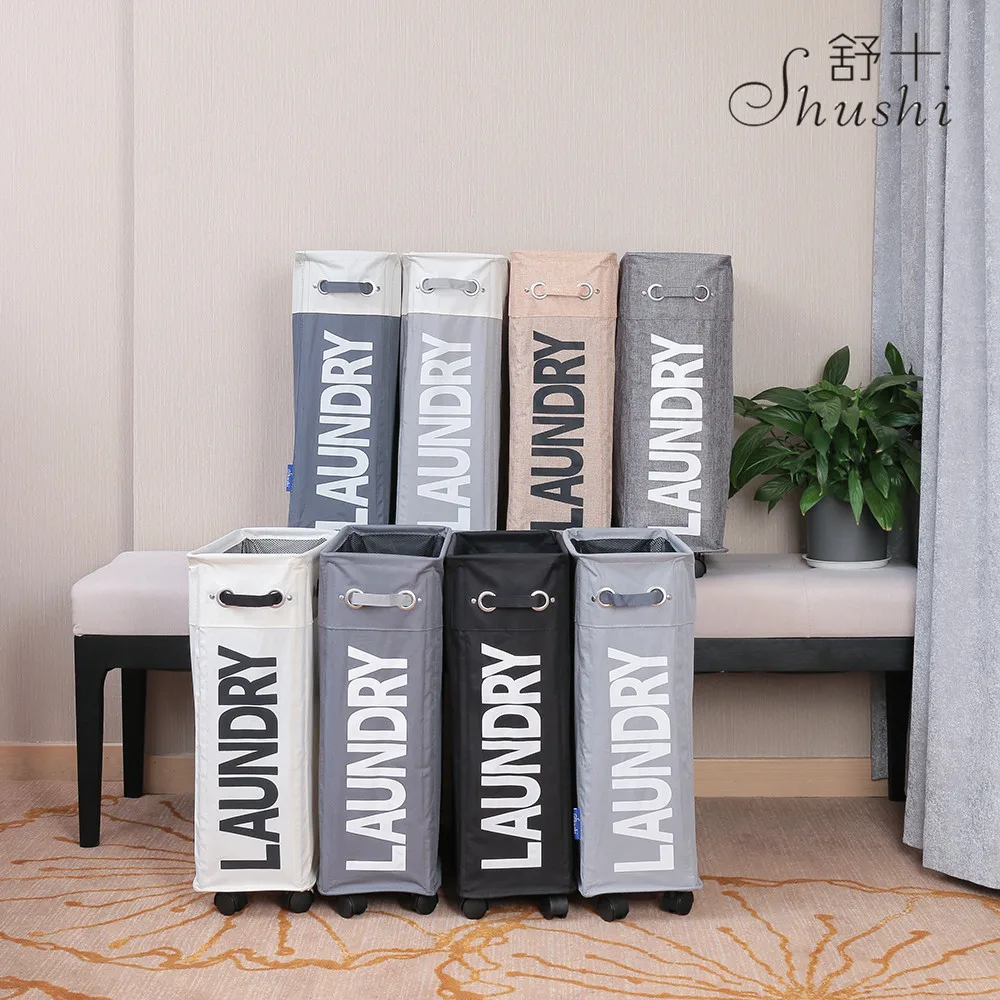 Корзина для белья на колесиках складная угловая | Дом и сад