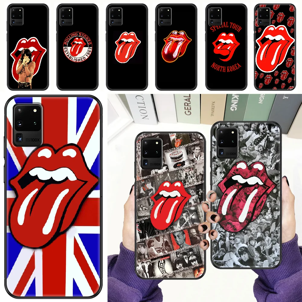 

Stones Lips Rock Band Phone case For Samsung Galaxy Note 4 8 9 10 20 S8 S9 S10 S10E S20 Plus UITRA Ultra black pretty cell cover