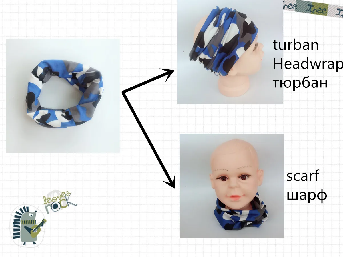 Камуфляжный головной убор шарф бандана летняя детская армейская камуфляжная