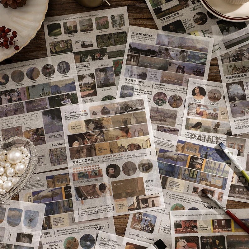 

2pcs/lot Vintage Scrapbooking Stickers Washi Stickers Stationery Collage Material For DIY Diary Junk Journal Planner Decoration