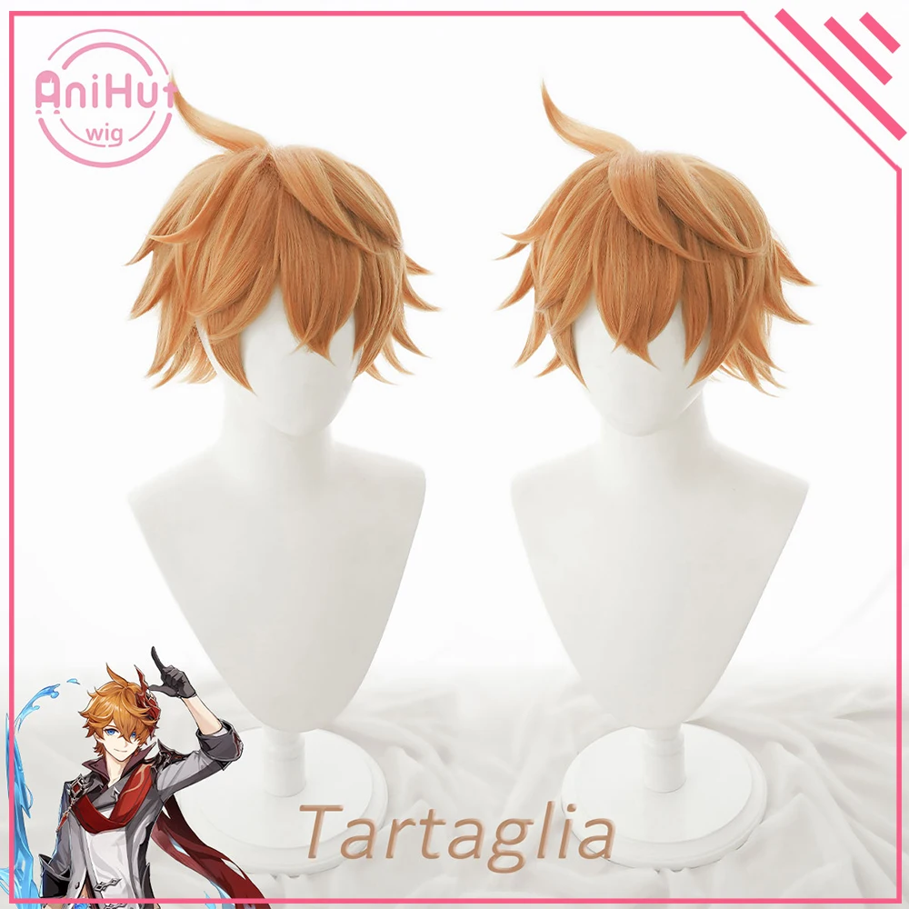 Anihut Tartaglia Childe Cosplay Wig Genshin Impact Orange Heat Resistant Synthetic Hair Halloween -Zentai shop online Hcdd9e8394f7e464dad8b8d57effeb1e0w.jpg