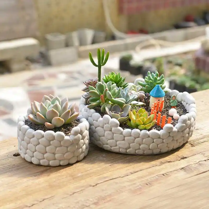 Каменный горшок силиконовая форма бетонный цветочный плесень | Дом и сад