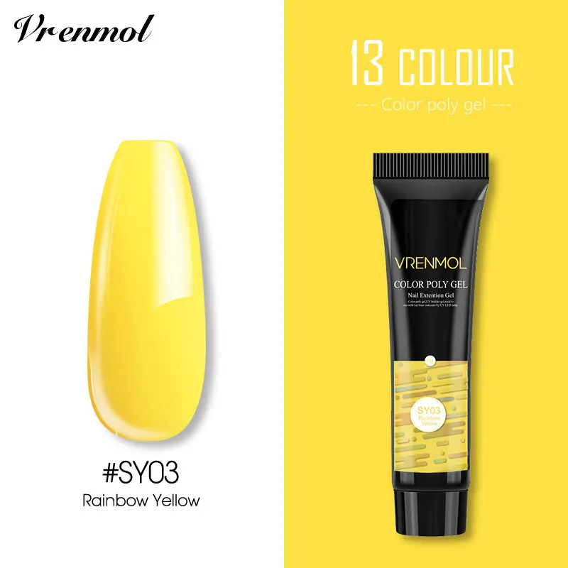15ml SY03 Vrenmol Poly гель Semic Перманентный не чистый лак верхнее Базовое покрытие гель лак верхнее покрытие Базовое покрытие основа прозрачный гель лак - Цвет: 15ml SY03