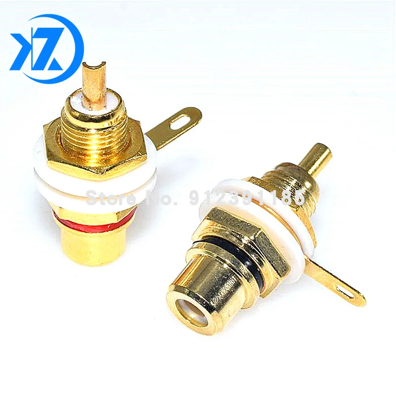 

10pcs/lot RCA Female Jack Soldering Screw Panel Mount Gold Plated RCA Socket Chassis Speaker Amplifier Connector