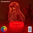 Фигурка Kimetsu No Yaiba Nezuko Kamado, светодиодный ночник для спальни, декор, светильник, детский Настольный 3d светильник, подарок для убийцы демонов