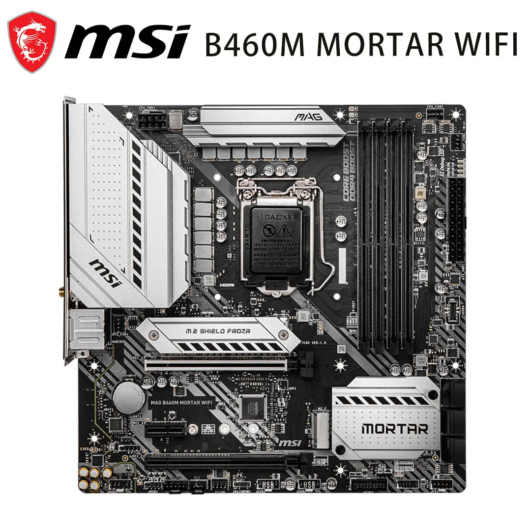 Verkauf Mainboard MSI B460M MÖRTEL WIFI Sockel LGA 1200 DDR4 128GB PCI-E 3,0 USB 3,0 Intel B460 Neue Desktop Micro ATX Drahtlose Bluetooth