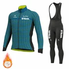 Новинка, STRAVA, мужской зимний флисовый комплект из Джерси для велоспорта, одежда для езды на велосипеде, одежда для езды на велосипеде, комплект для езды на велосипеде