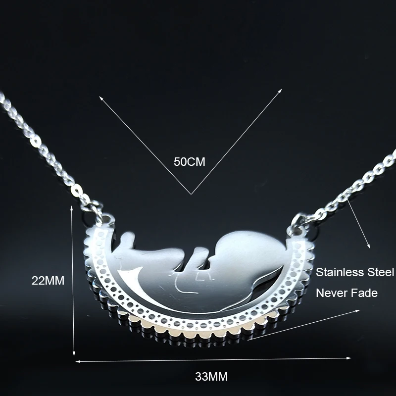

Baby Stainless Steel Necklace Pregnant Woman Pregnancy Silver Color Necklace Jewerly collar acero inoxidable mujer N517S01