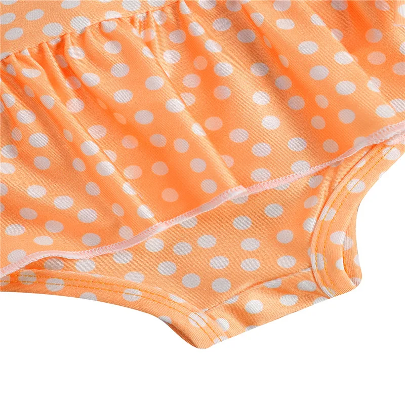 

6M-4Y Bbay Girl Swimsuit, Summer Romper, Fashion Polka Dot Printed No-Sleeve Slant Collar Flouncing Sling Beach Cute Dress