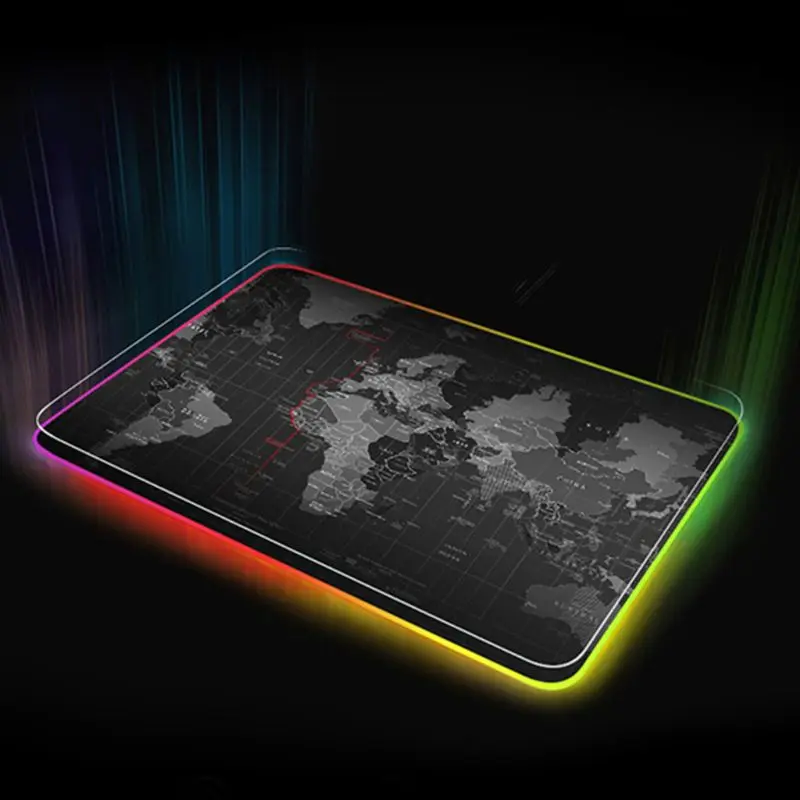 

RGB Large Gaming Mouse Pad World Map Computer Desk Mousepad Gamer Big Led Mouse Mat