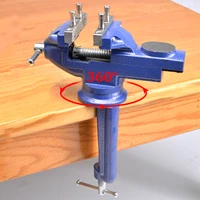 3 multi functional clamp on bench vise 360 degree swivel cast iron tabletop vice with anvil and large table clamp 100mm