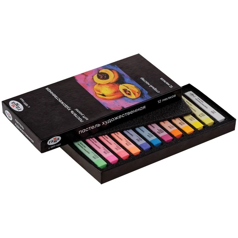 Пастель художественная Гамма &quotСтарый мастер. Яркие цвета&quot 12 цветов картон.