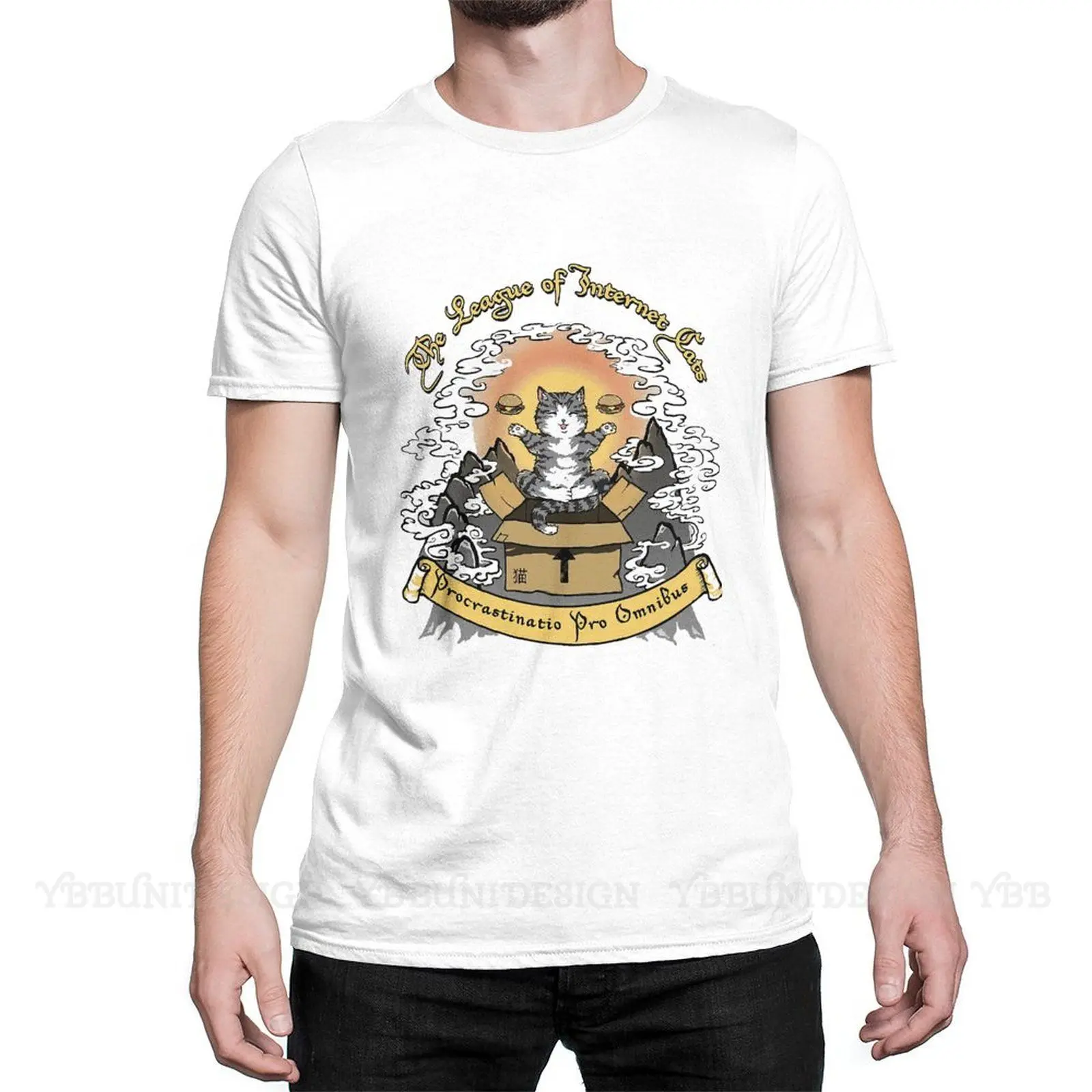 

Хлопковая футболка с принтом "Лига Интернета кошек", Camiseta Hombre, забавная Мужская футболка с рисунком "Интернет-толпы", для взрослых