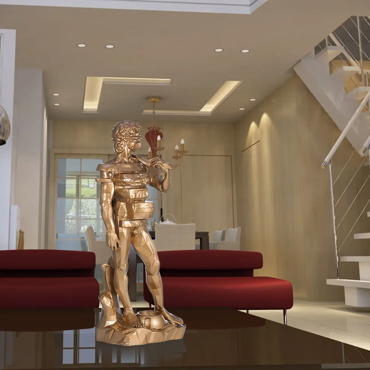 Скульптура Давид с ящиком скульптура из смолы домашний декор современное