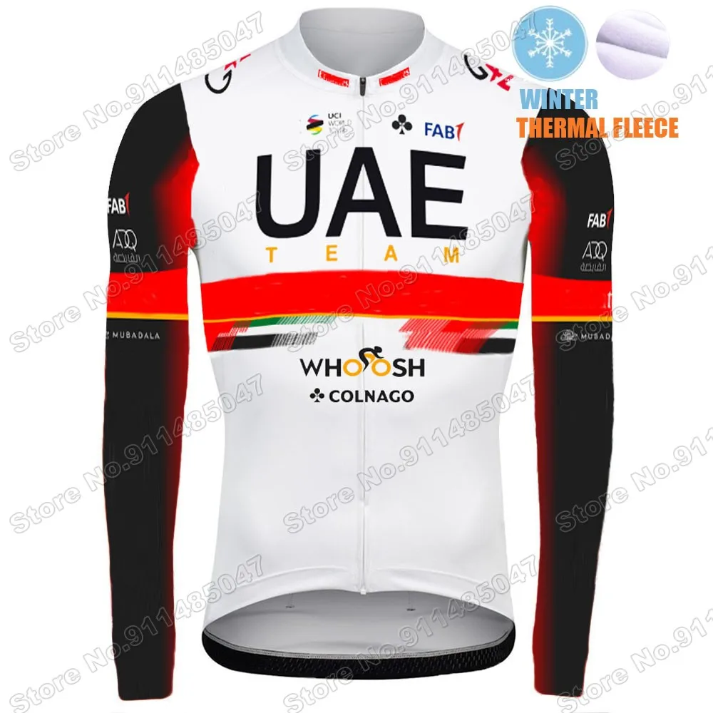 

UAE Team 2021 Cycling Jersey Set Winter Cycling Clothing Long Sleeve MTB Bike Road Pants Bib Ropa Ciclismo