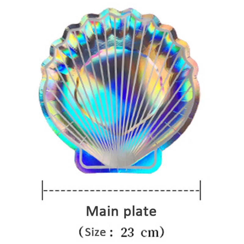 8 шт./партия Переливающаяся сверкающая оболочка бумажные тарелки для вечеринок