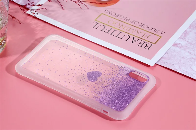 LISCN чехол для телефона с милым сердечком для iPhone 6 6S Plus 7 8 Plus X XS XR Xs Max 11 Pro Max Блестящий Прозрачный Роскошный чехол для телефона