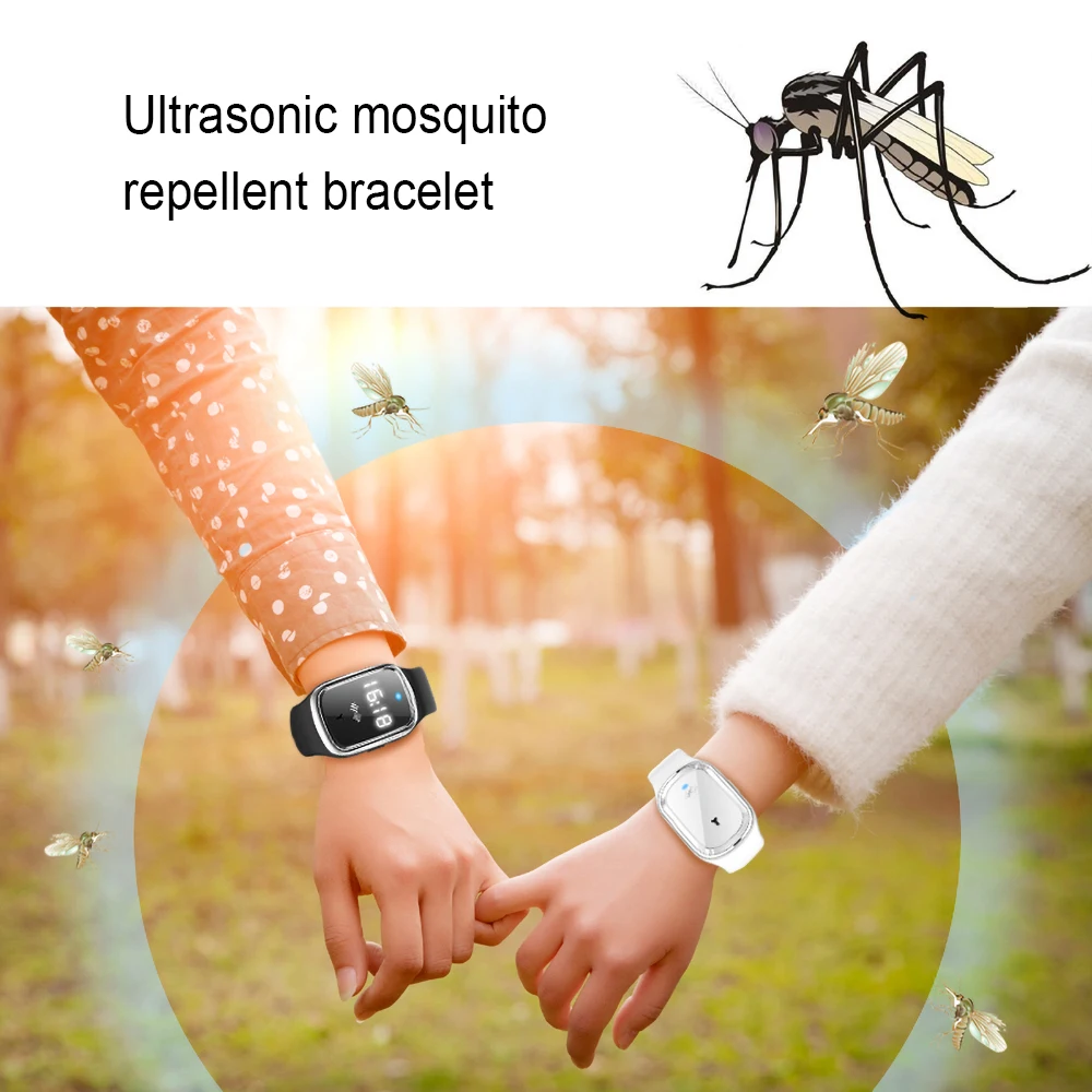 Ультразвуковой репеллент от комаров водонепроницаемый браслет насекомых с