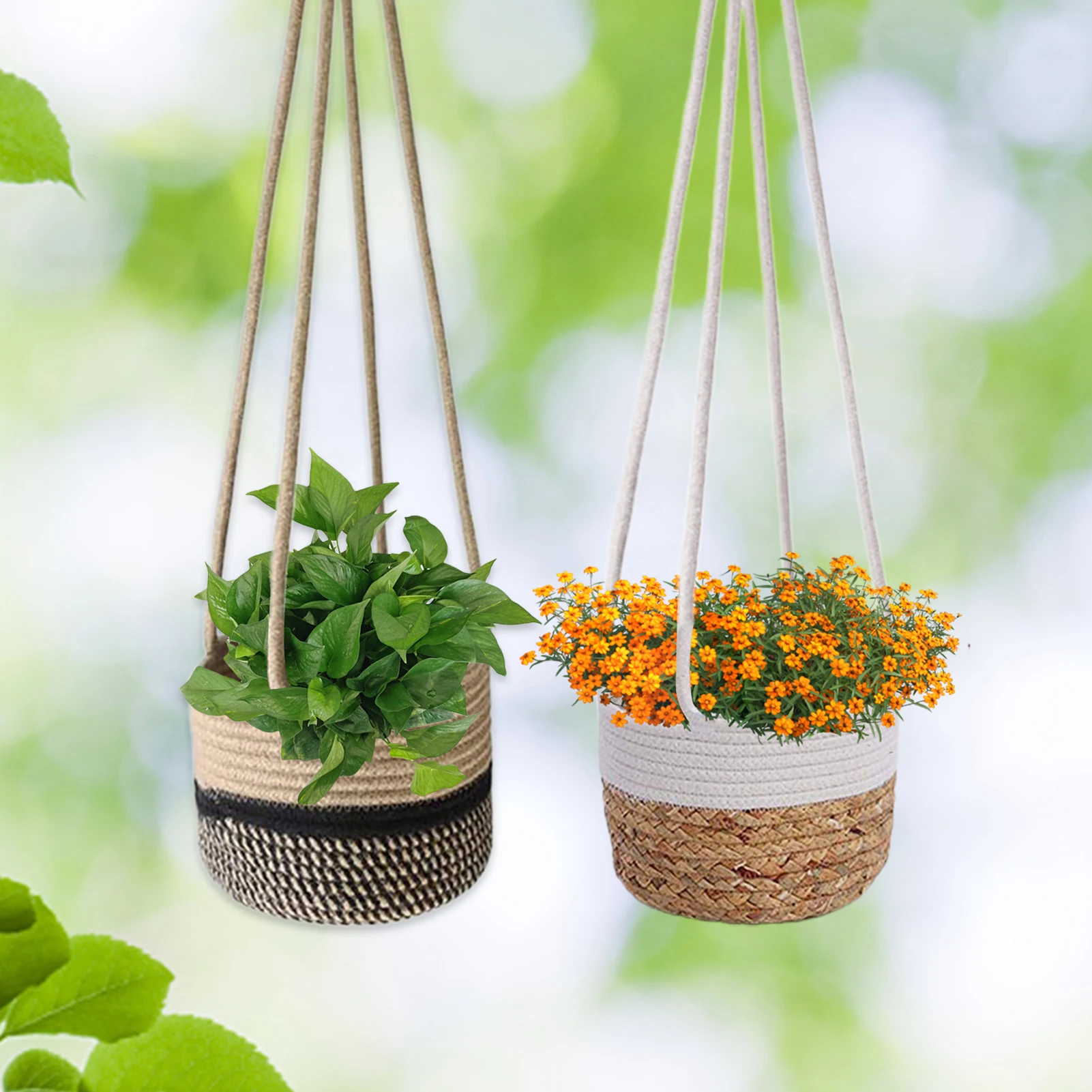

Hanging Woven Planter Basket Toy & Fruit Storage Organizer Basket