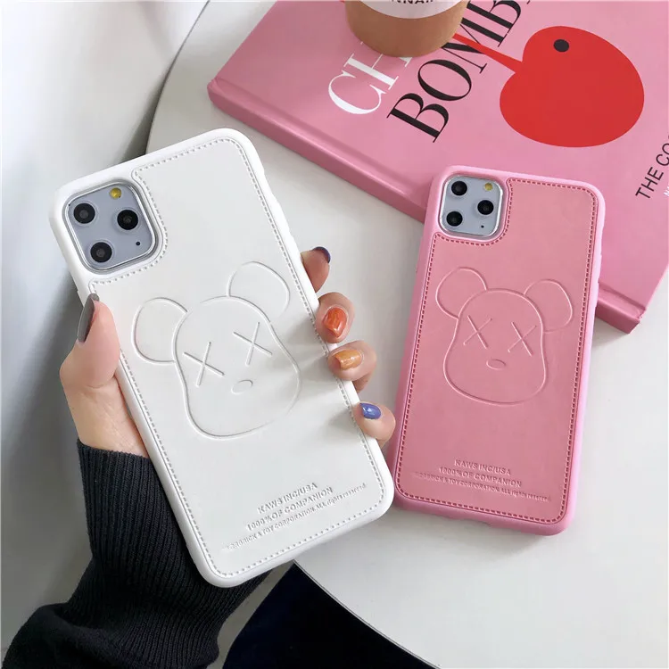 

Bear Applies To The IPhone 12 Leather Phone Case IPhone 8/7plus Anti-fall Apple XR Soft Case Iphone 11 Pro Max Cases for Girls