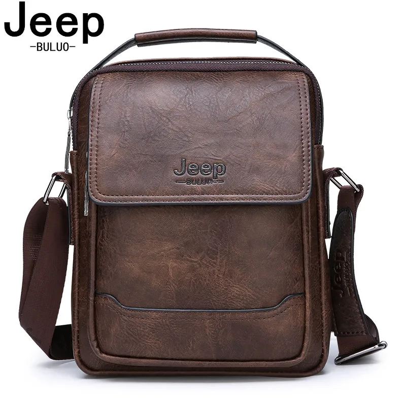 Jeep buluo Мужская сумка из кожи jeep оранжевая на плечевом ремне повседневная кросс