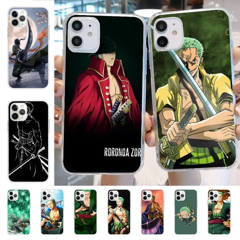 

Anime One Piece Zoro Phone Case for iphone 13 8 7 6 6S Plus X 5S SE 2020 XR 11 12 mini pro XS MAX