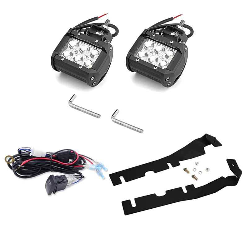 

Work Lights Side Pillar 18W LED Light Pod Hood Mount Kit Fog Lamp For Dodge RAM 1500 2009-2018 2500 3500 2010-2018 Truck