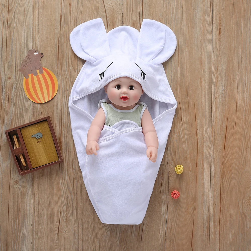 Style2 white CALOFE/Детские спальные мешки; Зимние теплые детские коляски; Infantil; пеленка для пеленания; осенние вязаные конверты с кроликом для новорожденных 0-6 месяцев - Цвет: Style2 white