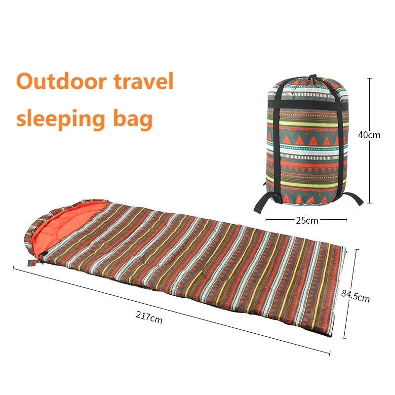Спальный мешок для кемпинга расширенный путешествий обеды конверта с шапочкой