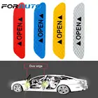 LEEPEE 4 шт.компл. двери автомобиля наклейки светоотражающие полоска автомобиля внешние аксессуары со светоотражающими элементами Безопасность Предупреждение Mark открытый