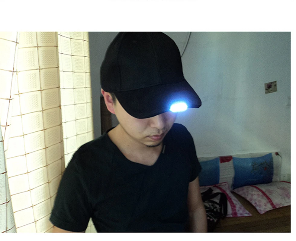 

LED Lighting Baseball Cap with Battery USB Charging Hunting Cap Men and Women Outdoor Lighting Camping Fishing Luminous Cap