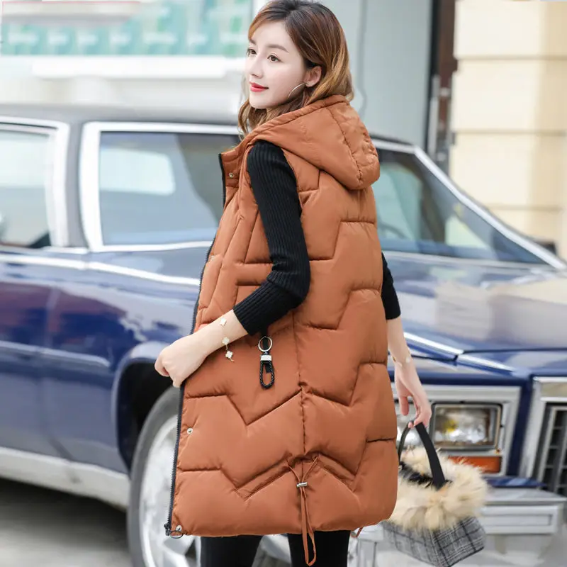 Осенне-зимний жилет женский 2019 Новая модная женская куртка без рукавов с