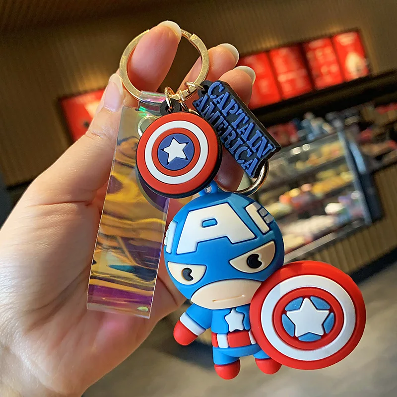 Брелок для ключей с героями аниме Marvel Мстители фигурки мультяшный персонаж