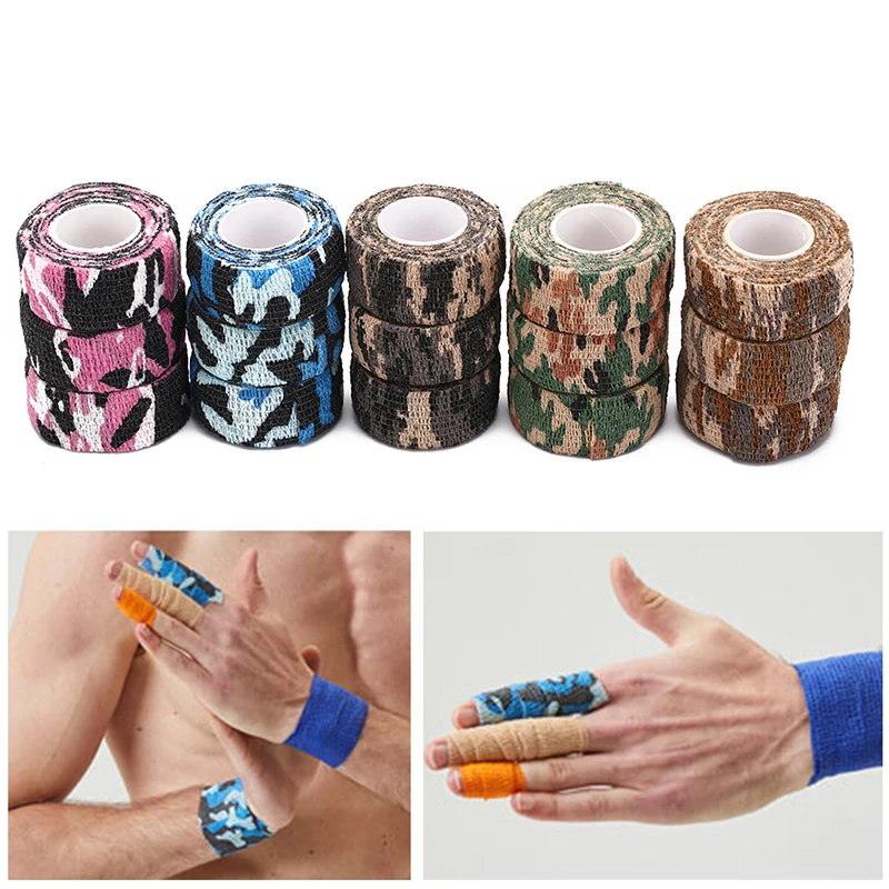 

3 Pcs/set Self Adhesive Bandages Camo Stretch Bandage Tactical Protective Camouflage Tape For Rifle Gun Flashlight Camo Tape