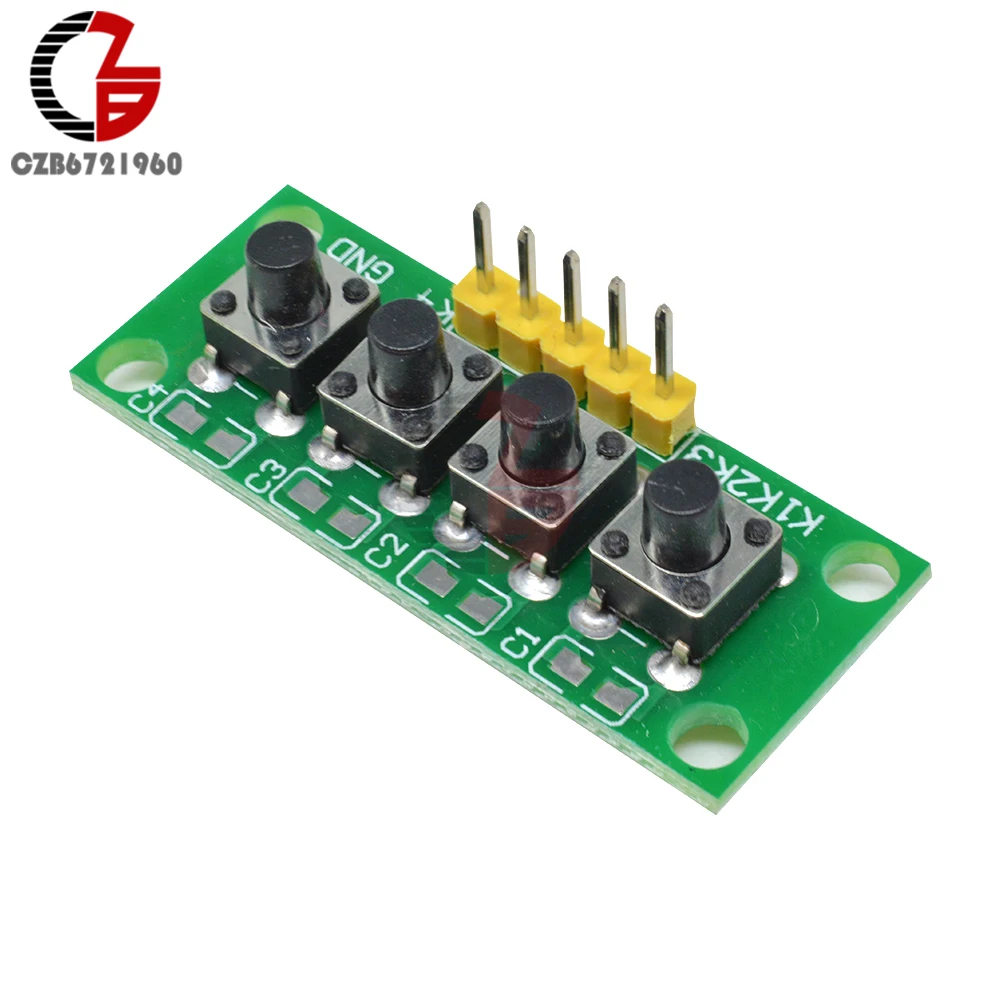 Макетная плата для Arduino 5 контактов 1x4 4 клавиши кнопка клавиатуры модуль