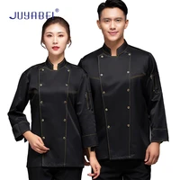 high quality solid color long sleeved chef uniform unisex catering service hotel sushi cafe bakery barber shop waiter overalls