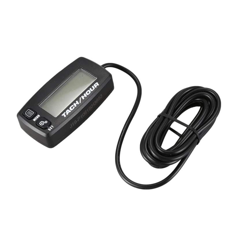 1 шт. черный Тахометр цифровой индукционный Tach счетчик часов сбрасываемый