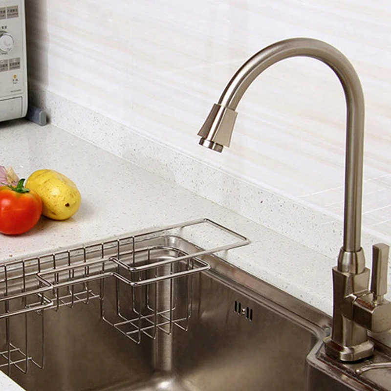 

Drain rack 2Pcs Kitchen Organizer Stainless Steel Sponge Holder Dish Drying Rack Storage Baskets Kitchen Accessories