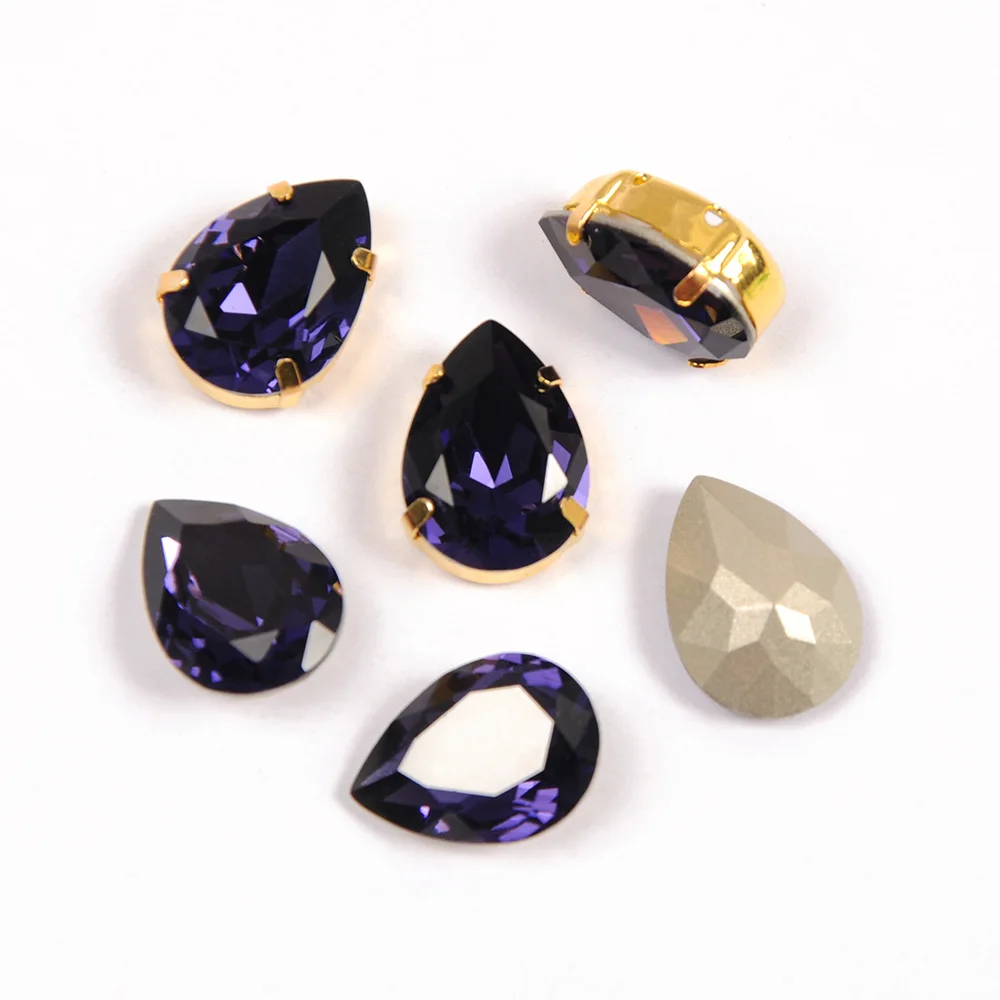 Янруо КАПЛЕВИДНАЯ фиолетовая бархатная бижутерия алмазные камни все для