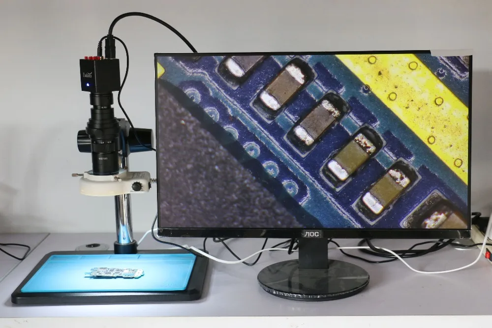 HDMI VGA 1080P SONY IMX307 промышленный видео микроскоп камера C креплением объектив для телефона планшета ПК PCB IC наблюдения пайки ремонт