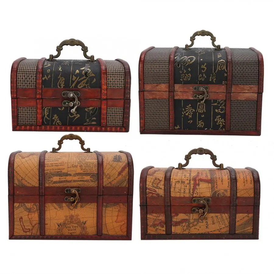 

Винтажная шкатулка для хранения ювелирных изделий, деревянное украшение, Пыленепроницаемая витрина, органайзер в китайском стиле для женщ...