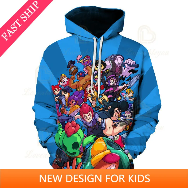

Children Cute Crow Shoot Brawings Game 3D Print Hoodies Men Clothing Harajuku Sweatshirt Kids Star MAX Child Tops Boys Girls