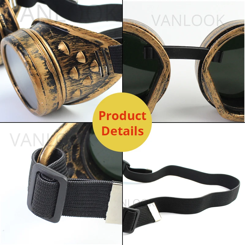 Модные праздничные солнцезащитные очки в стиле панк стимпанк-рок Необычные