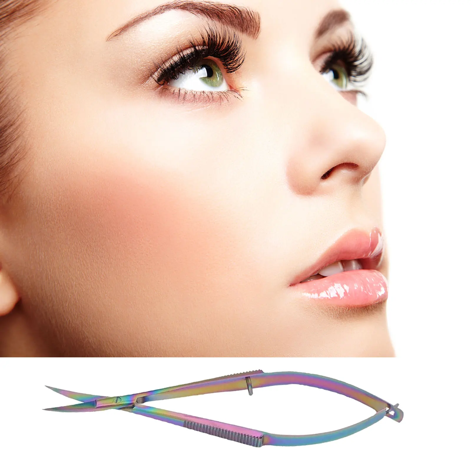 

Stainless Steel Scissors Squeeze Straight Cuticle Scissor Dead Skin Cutter Open Eye Microscissors Manicure Tools 12cm